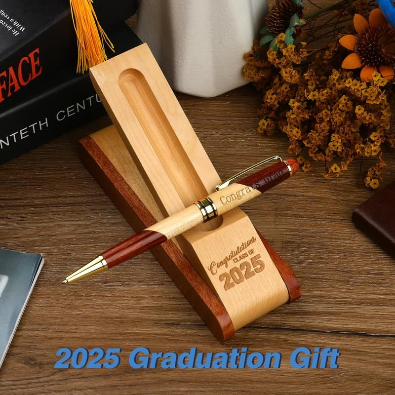 Class of 2025 Graduation Rosewood & Maple Pen Set