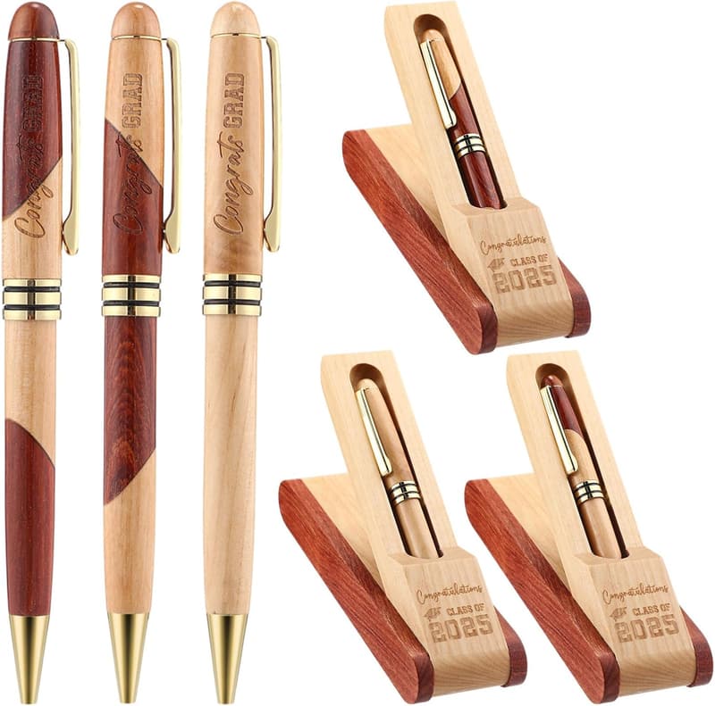 Graduation Gift: Wooden Ballpoint Pen Set for Class of 2025