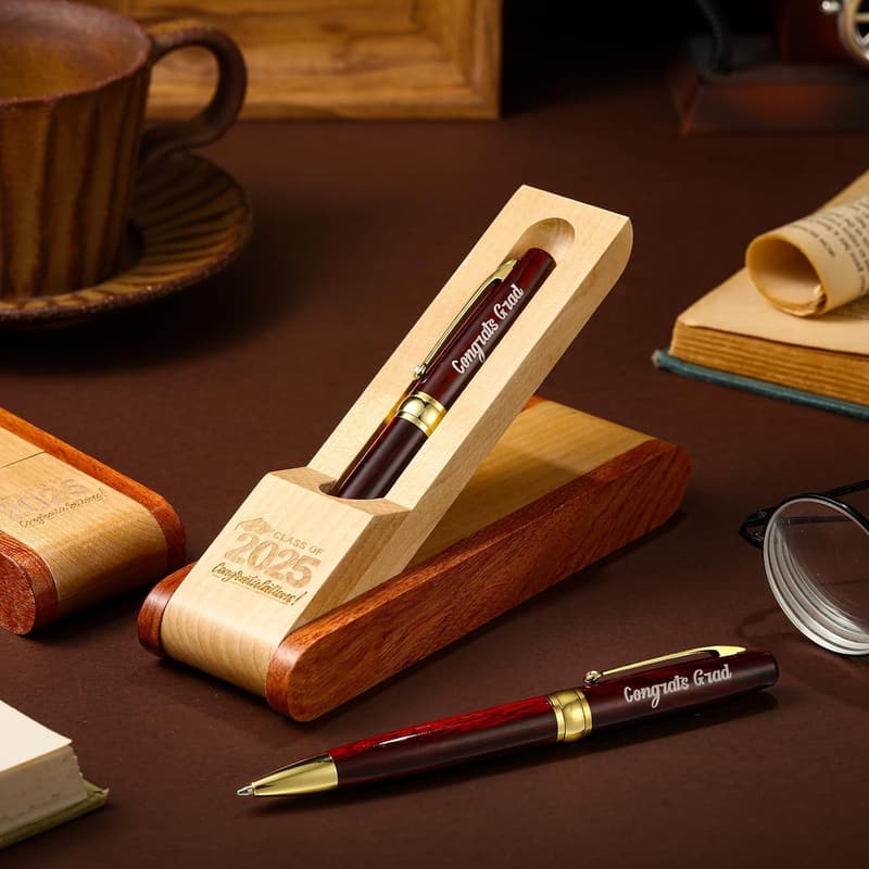Graduation Gift Set: 2 Rosewood Ballpoint Pens with Boxes