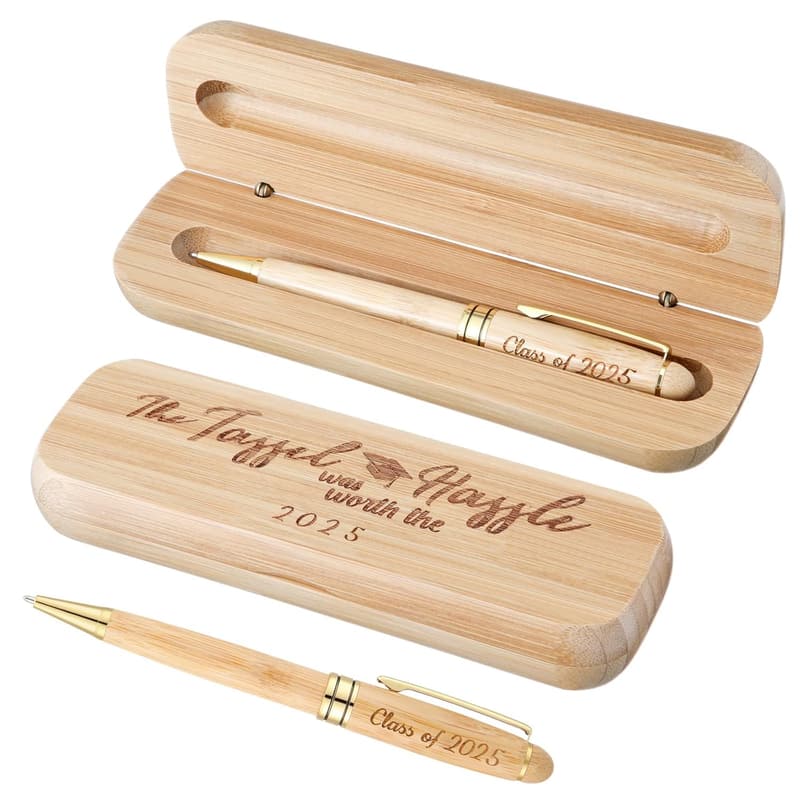 Graduation Gift: Inspirational Bamboo Pen Set for Seniors 2025