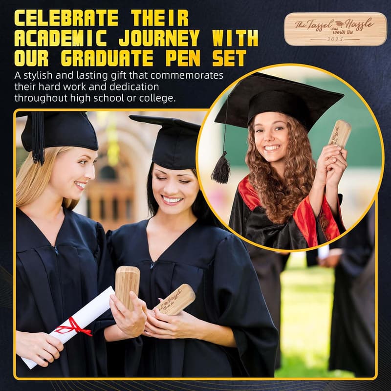 Graduation Gift: Inspirational Bamboo Pen Set for Seniors 2025