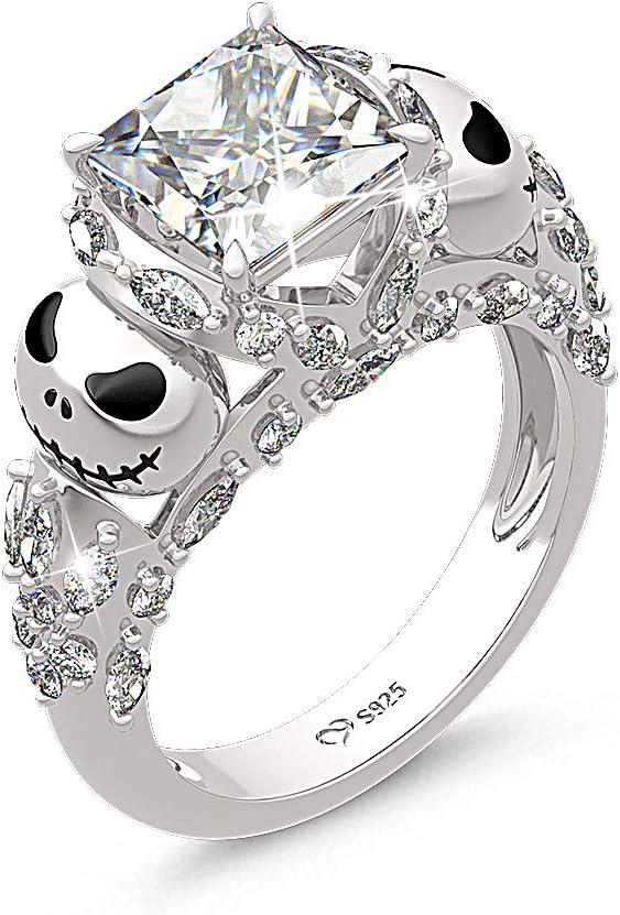 925 Sterling Silver Skull Ring - Nightmare Before Christmas