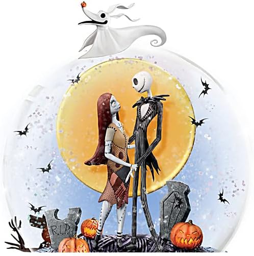 Nightmare Before Christmas Musical Glitter Globe with Rotating Base