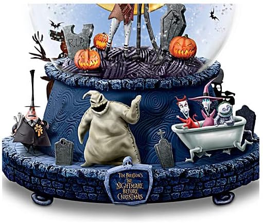 Nightmare Before Christmas Musical Glitter Globe with Rotating Base