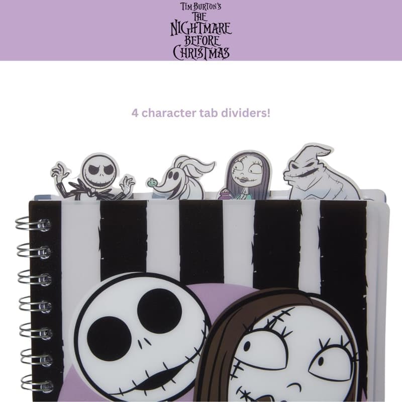 Nightmare Before Christmas Spiral Journal Notebook, 96 Pages