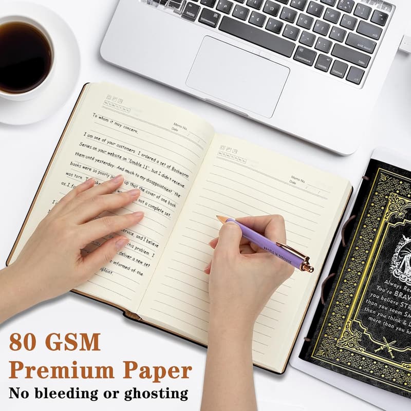 Halloween Inspired Black A5 Jack & Sally Faux Leather Notebook
