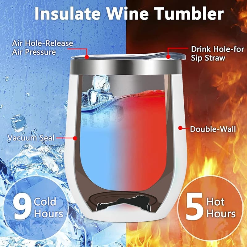 Funny Christmas 4-Pack Stainless Steel Wine Tumblers (12oz)