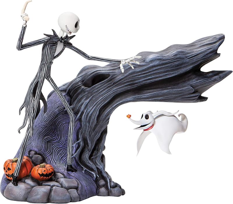 Nightmare Before Christmas Jack Skellington & Zero LED Statue