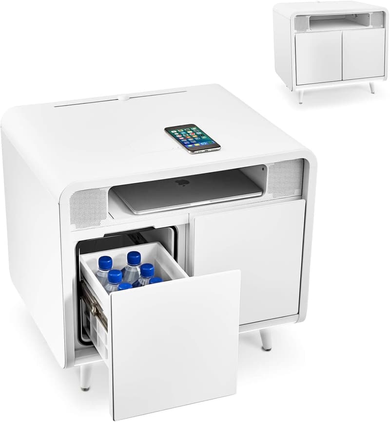 Smart Nightstand with Cooling Drawer, Wireless Charging & Bluetooth Speakers