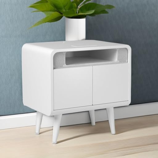 Smart Nightstand with Cooling Drawer, Wireless Charging & Bluetooth Speakers