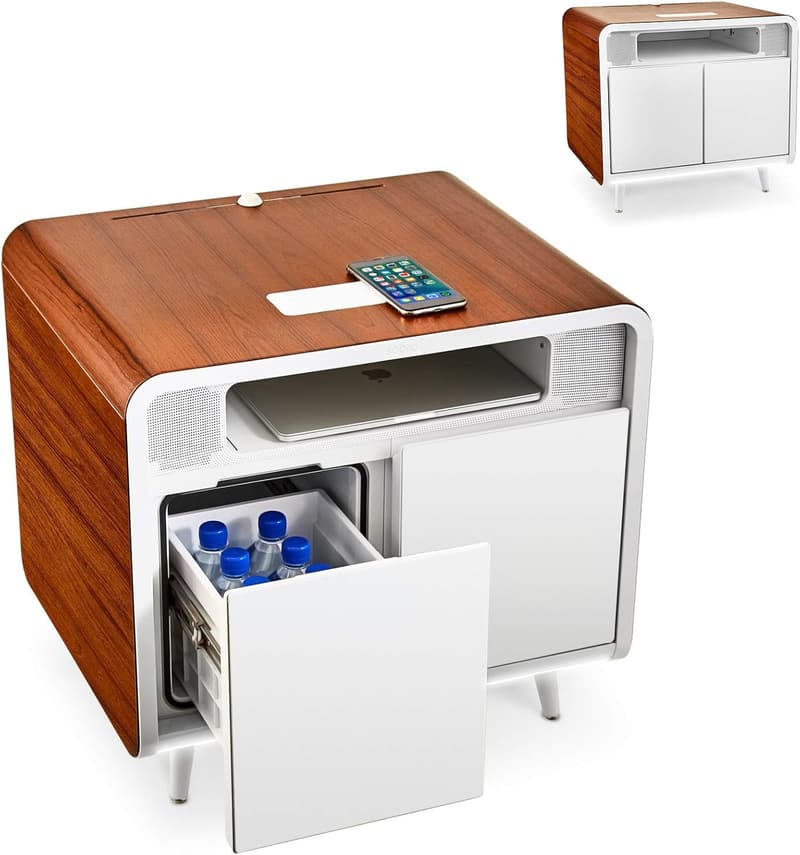 Smart Nightstand with Cooling Drawer, Wireless Charging & LED Light