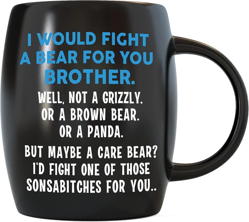 Brother Graduation Gift - 16oz Fight Bear Fun Cup