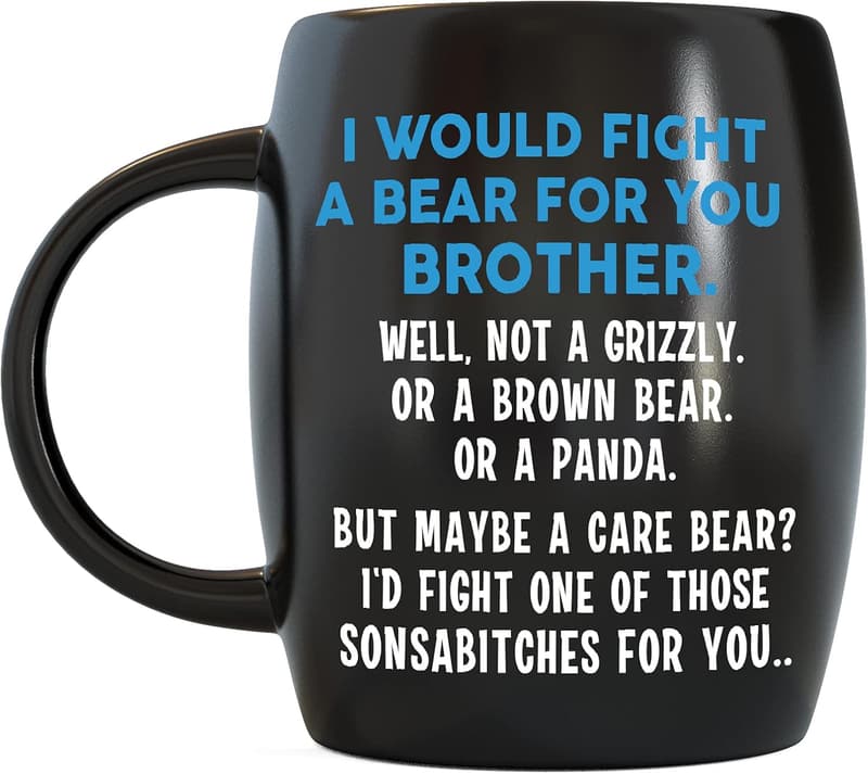 Brother Graduation Gift - 16oz Fight Bear Fun Cup