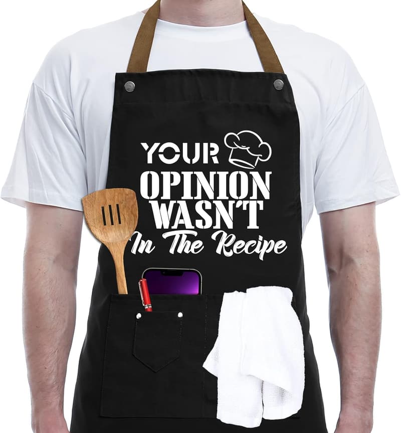Father's Day Humor Apron for Men and Women, Unique Gift