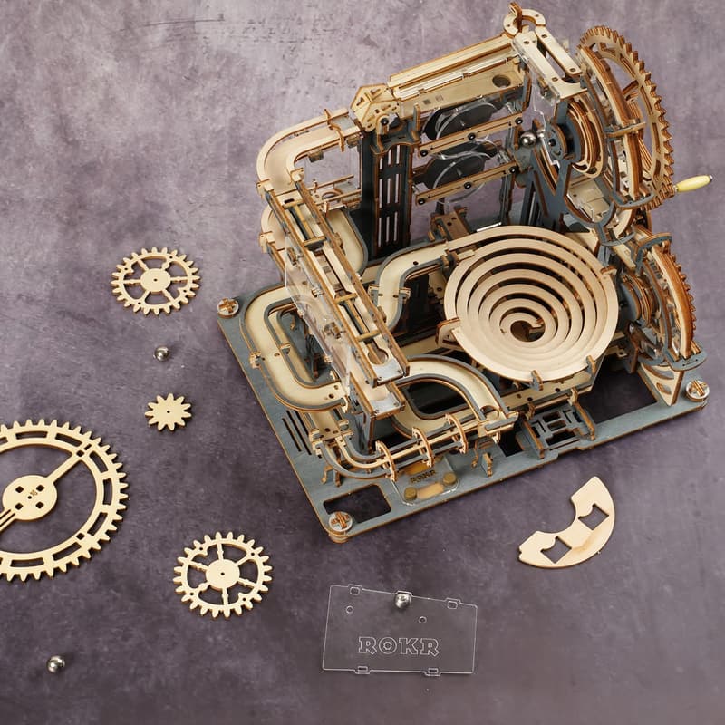 ROKR 3D Wooden Marble Run Puzzle Building Kit for Adults
