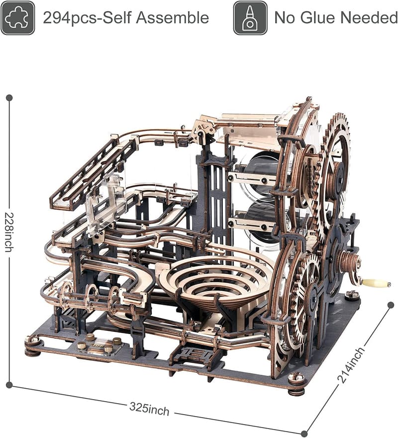ROKR 3D Wooden Marble Run Puzzle Building Kit for Adults