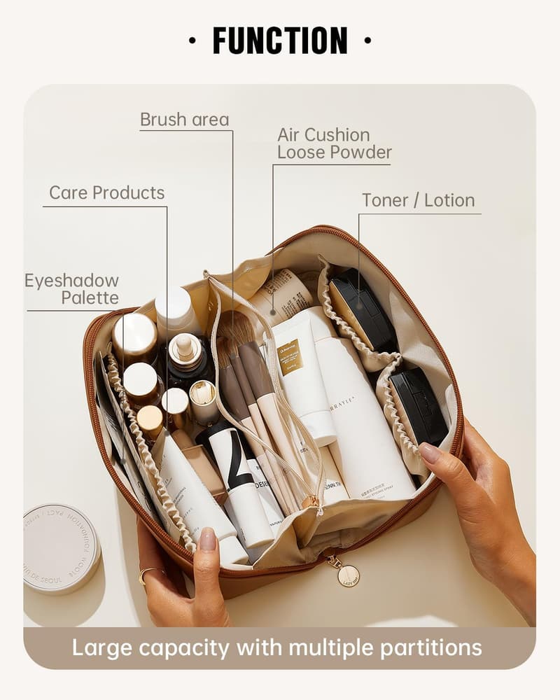 Large Capacity Waterproof Makeup Bag for Women with Handle
