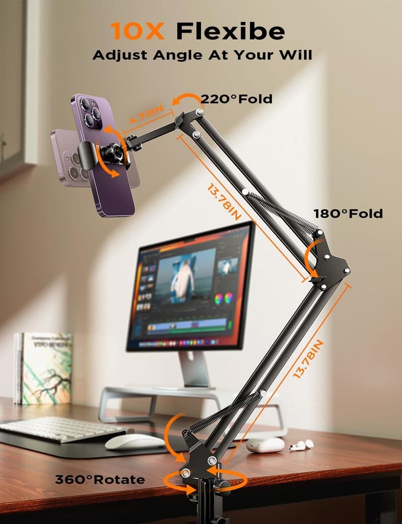 iPad/iPhone Desk Holder & Stand for Gaming and Reading