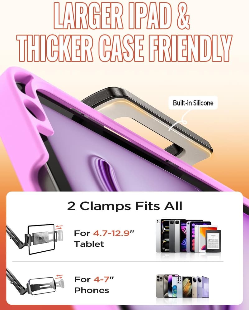 iPad/iPhone Desk Holder & Stand for Gaming and Reading