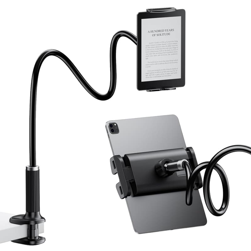 Gooseneck Tablet Stand Holder with Flexible Arm, Black