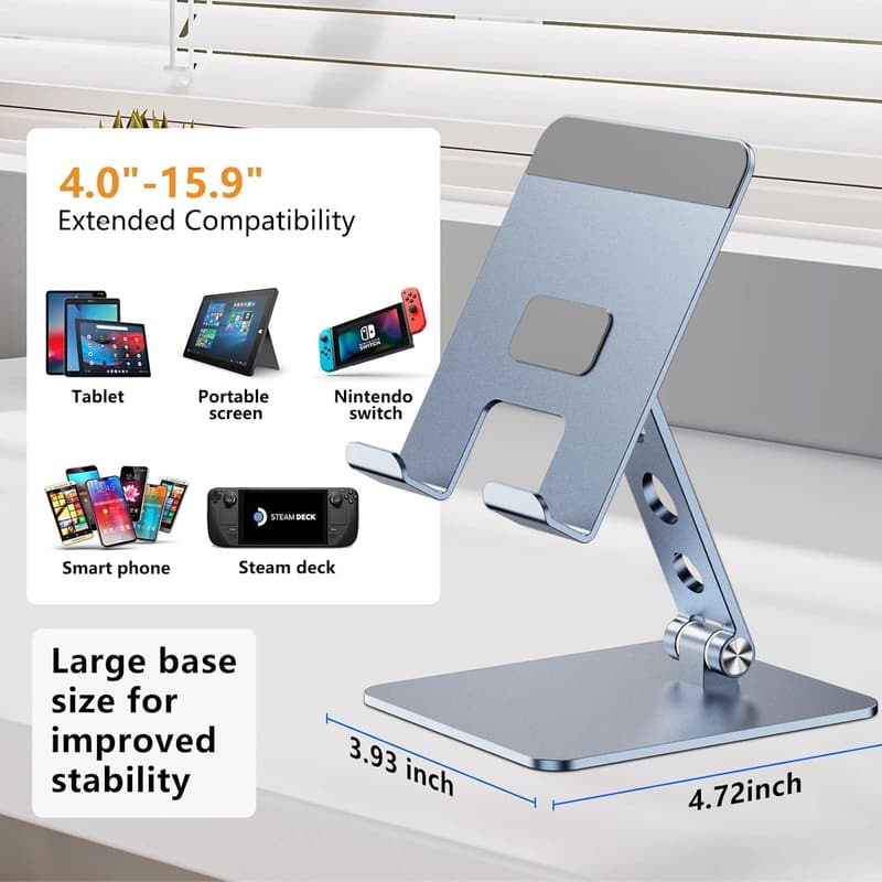 Adjustable Portable Aluminum Phone & Tablet Stand