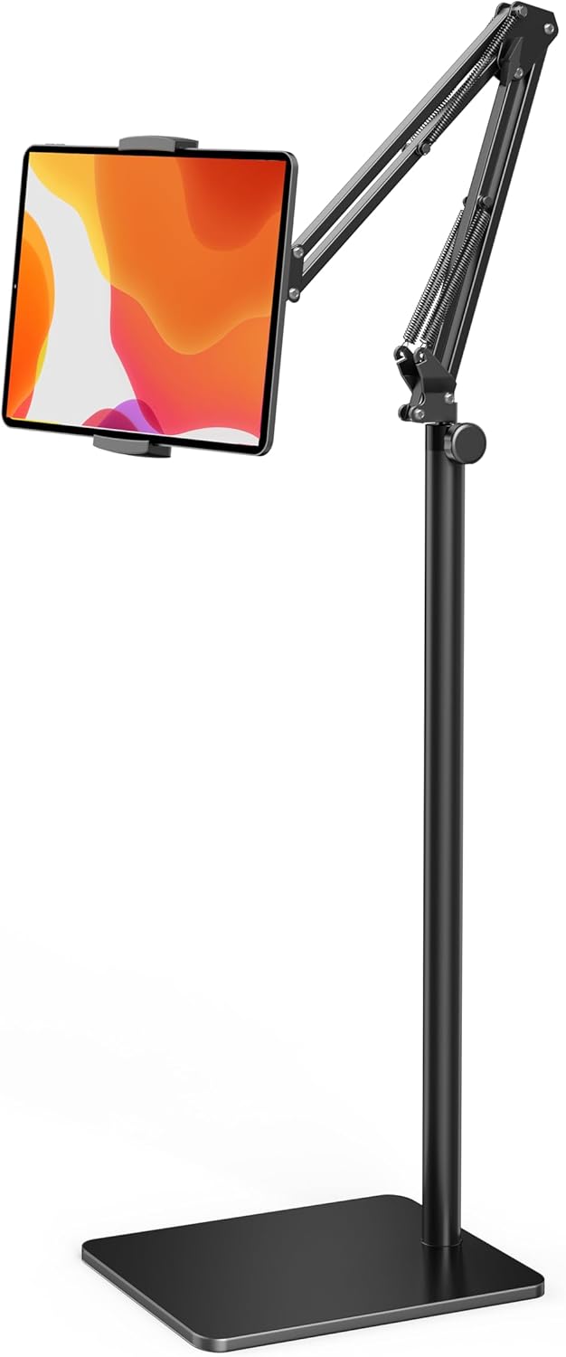 Adjustable Tablet Floor Stand for Bed and Desk Support