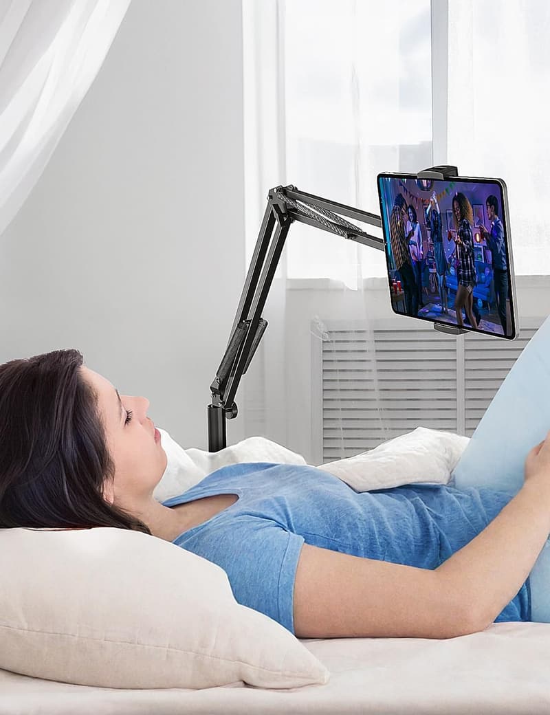 Adjustable Tablet Floor Stand for Bed and Desk Support