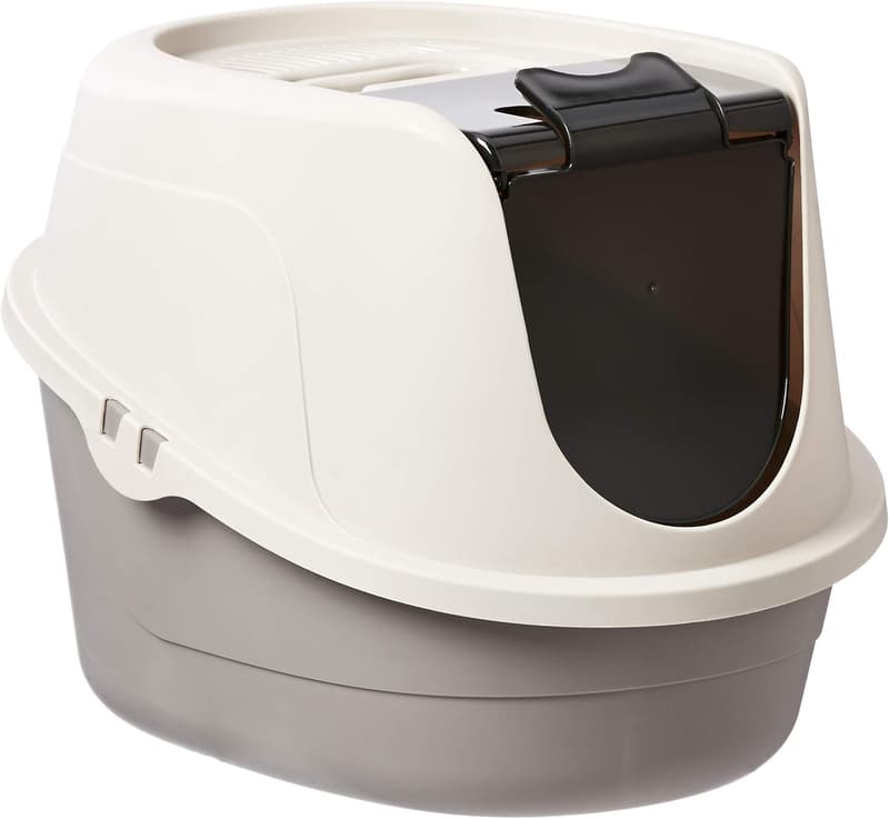 Large No-Mess Hooded Cat Litter Box, Multicolor, 24