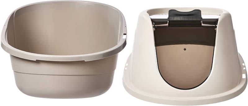 Large No-Mess Hooded Cat Litter Box, Multicolor, 24