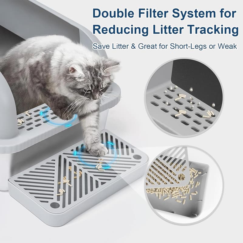 Extra Large Stainless Steel Cat Litter Box with Lid