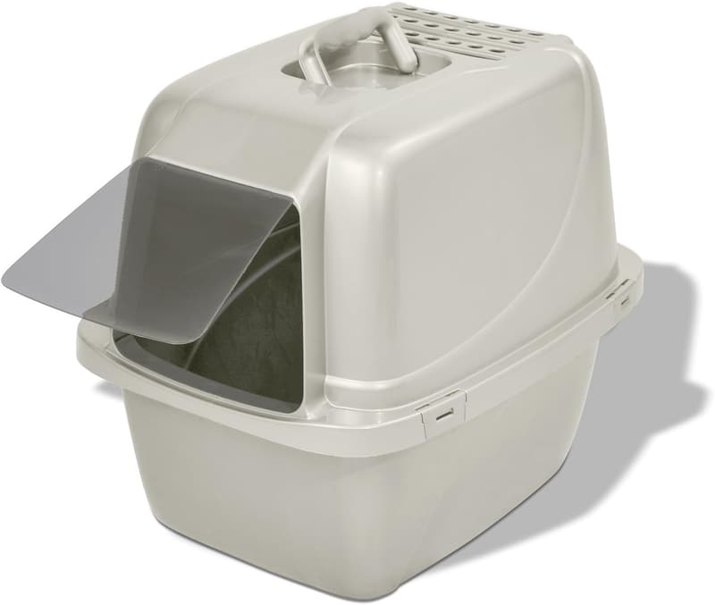Large Enclosed Cat Litter Box with Odor Control - Pearl