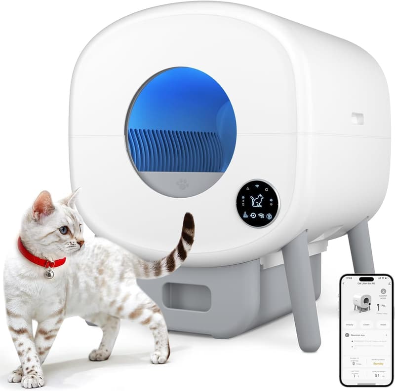 Automatic Self-Cleaning Cat Litter Box with App Control