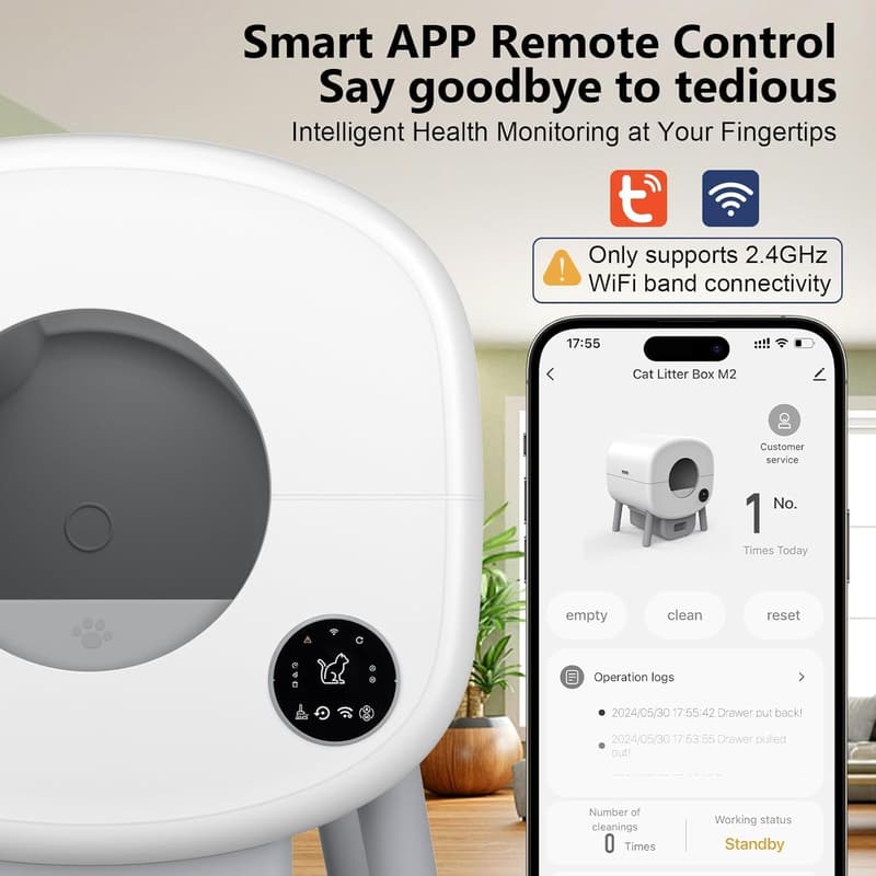 Automatic Self-Cleaning Cat Litter Box with App Control