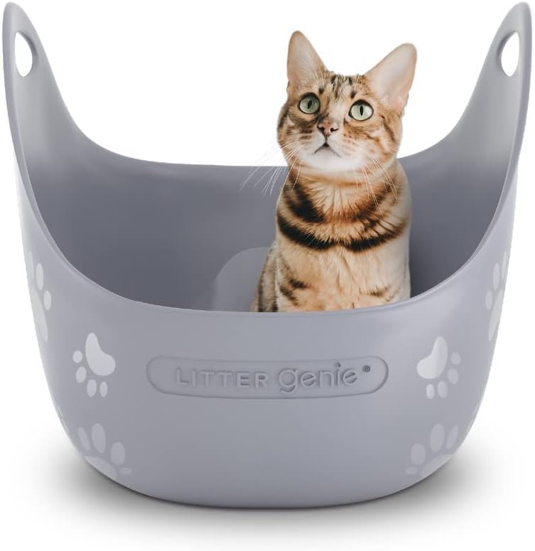 Cat Litter Box with High Walls and Adjustable Handles