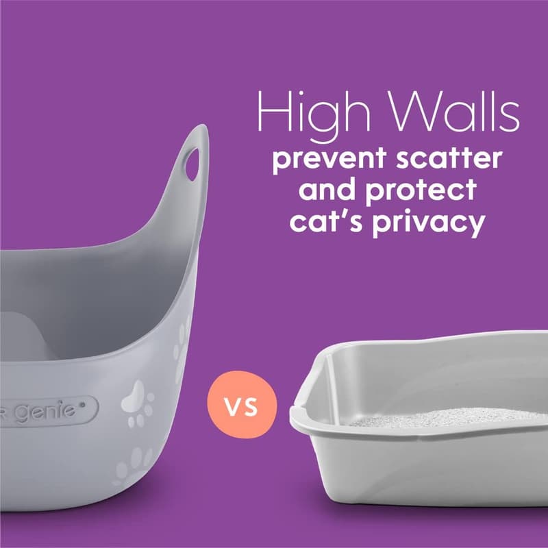 Cat Litter Box with High Walls and Adjustable Handles