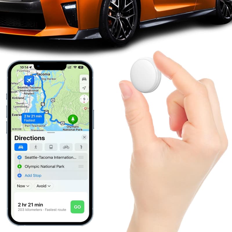 Portable Magnetic GPS Tracker for Vehicles, Kids & Pets - No Fees