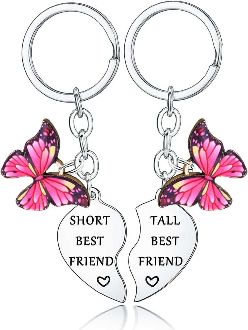 Best Friend Heart Keychain Set - Fun Matching Gifts
