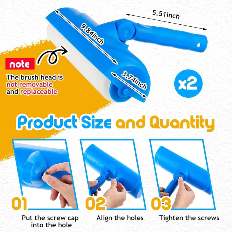 10-Inch Paint Roller Set with Adjustable Shields - No Drip Kit