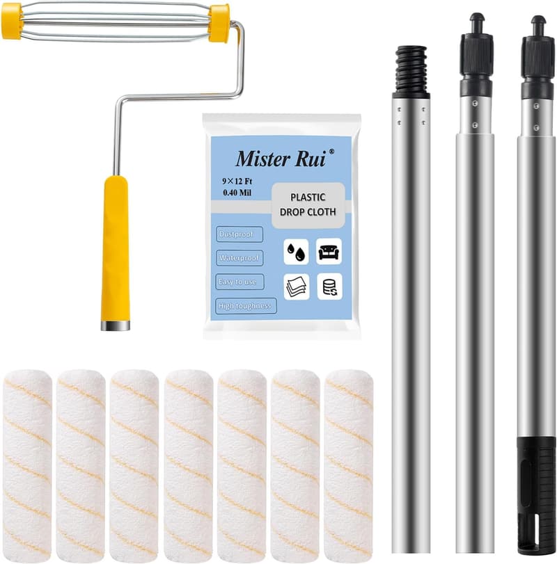 Mister Rui 10-Pack Paint Roller Kit with Microfiber Covers