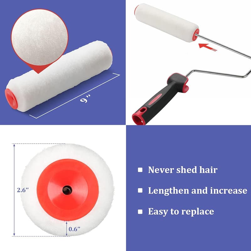 Multi-Function 4 FT Paint Roller Kit for Walls and Ceilings