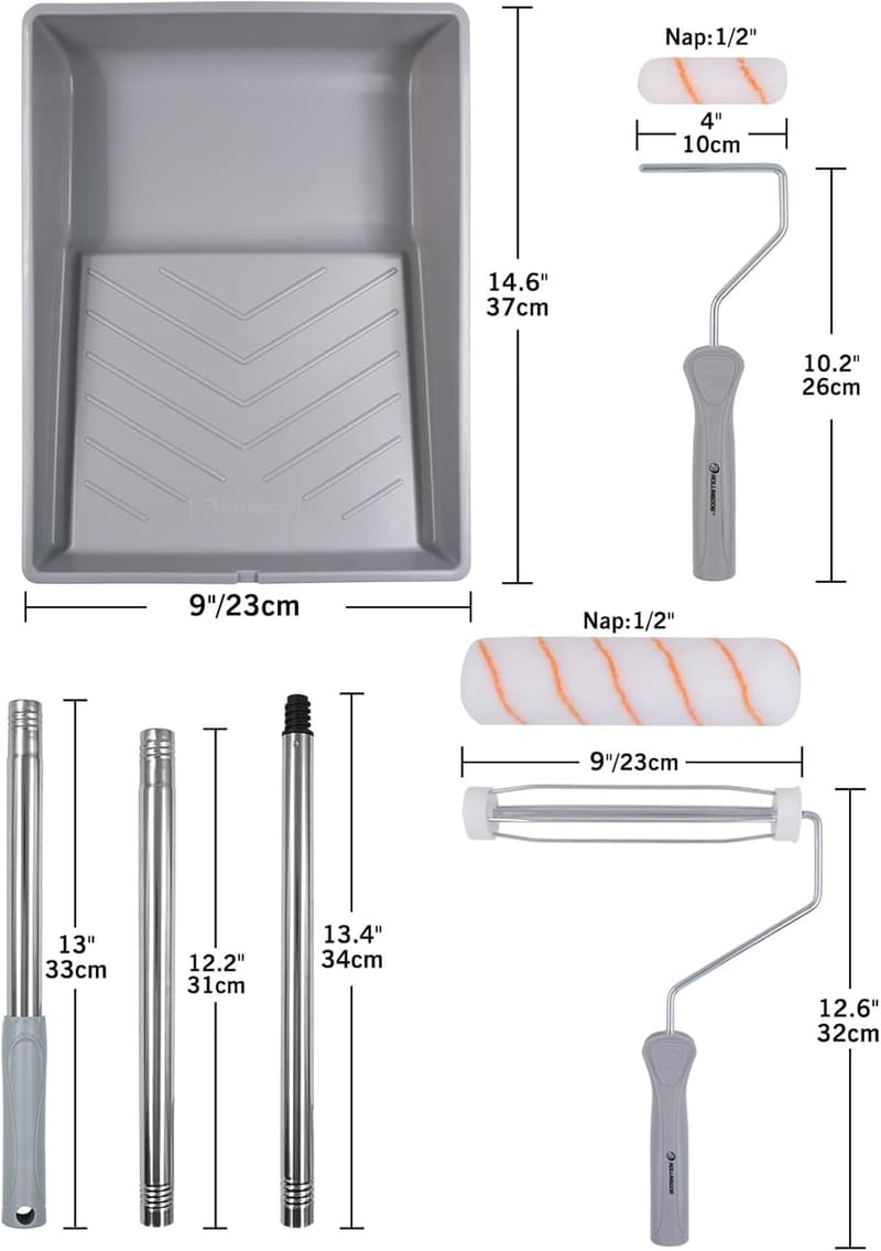 Paint Roller Kit with Extension Pole - 9