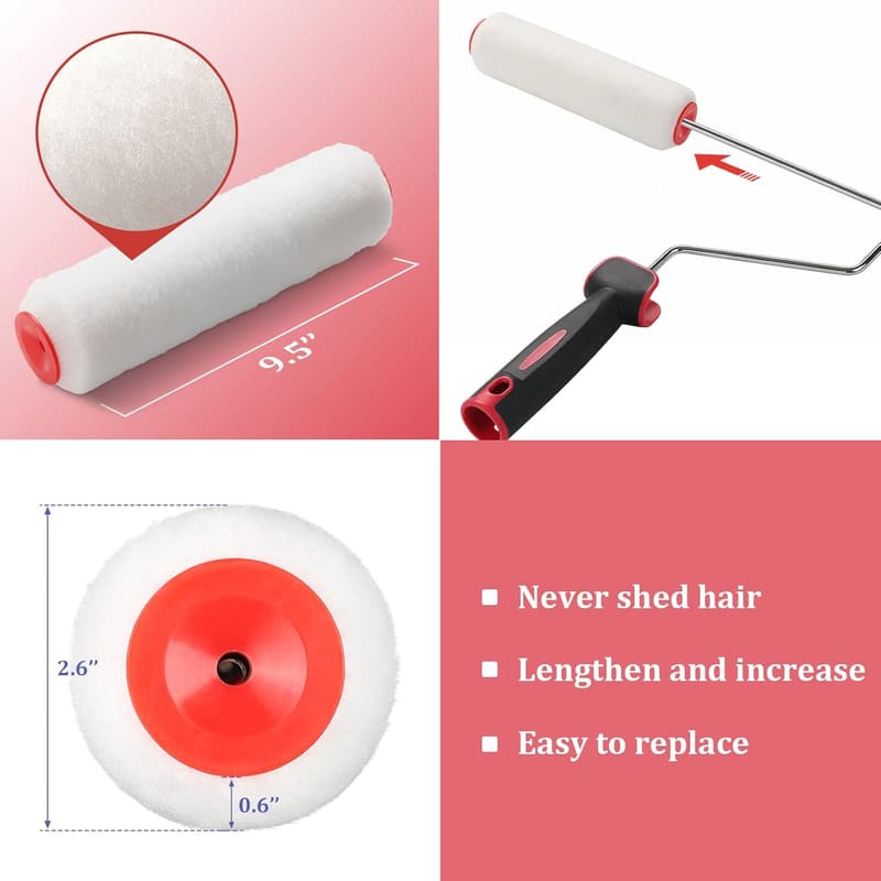Multi-Function Paint Roller Kit with Stainless Steel Pole