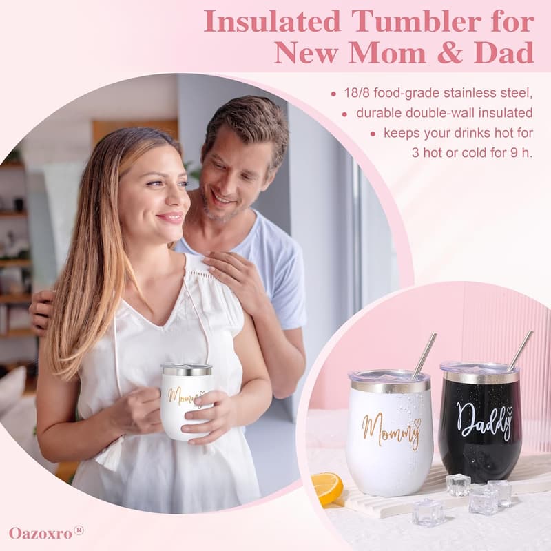 New Mom Tumbler Set - Pregnancy & Gender Reveal Gift