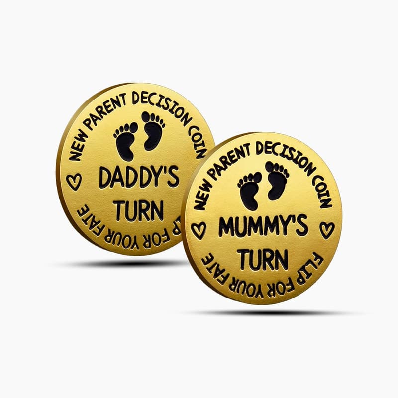 New Dad Decision Coin - Pregnancy Gift for First-Time Parents