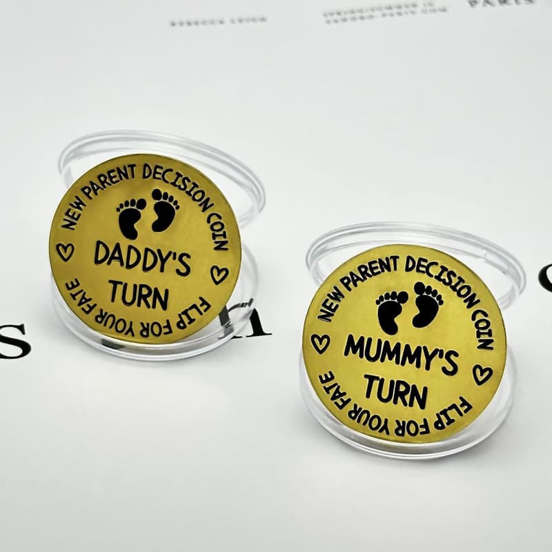 New Dad Decision Coin - Pregnancy Gift for First-Time Parents