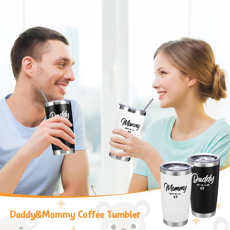 Gender Reveal Gift Set for New Parents - 10 Pcs Includes Tumblers & Jumpsuit