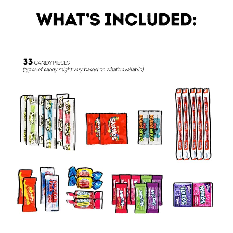Valentine's Day Snack Box Variety Pack - 100 Count Care Package