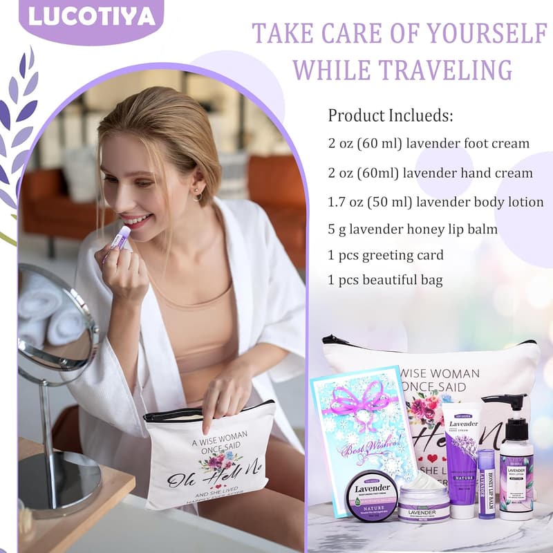 Lavender Travel Size Toiletries Kit for Women Friends