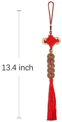 Feng Shui Wealth Coins with Chinese Knot - Set of 5