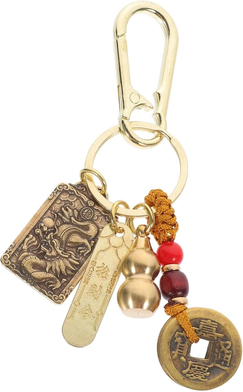 Feng Shui Wu Keychain Amulet with Coins for Good Luck